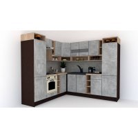 Bucatarie de Colt COSSY NEW ST. 230-250, Wenge / Decor 4298