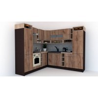 Bucatarie de Colt COSSY NEW ST. 230-250, Wenge / Decor K004