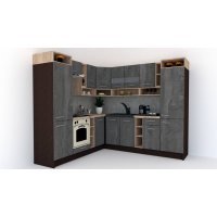 Bucatarie de Colt COSSY NEW ST. 230-250, Wenge / Decor K352