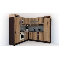Bucatarie de Colt COSSY NEW ST. 230-250, Wenge / Decor K365