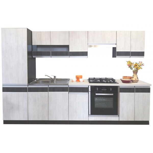 Bucatarie SARA 4A2 decor 8508 Sosna Norweska/8509 Sosna Norweska Czarna