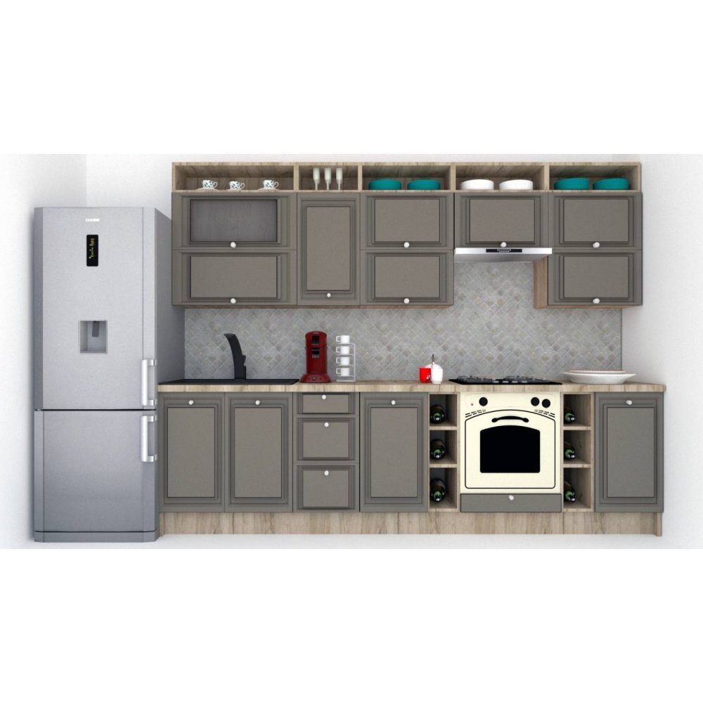 Bucatarie LEEA ART FRONT MDF REGULARNY 300B K002 / decor 265