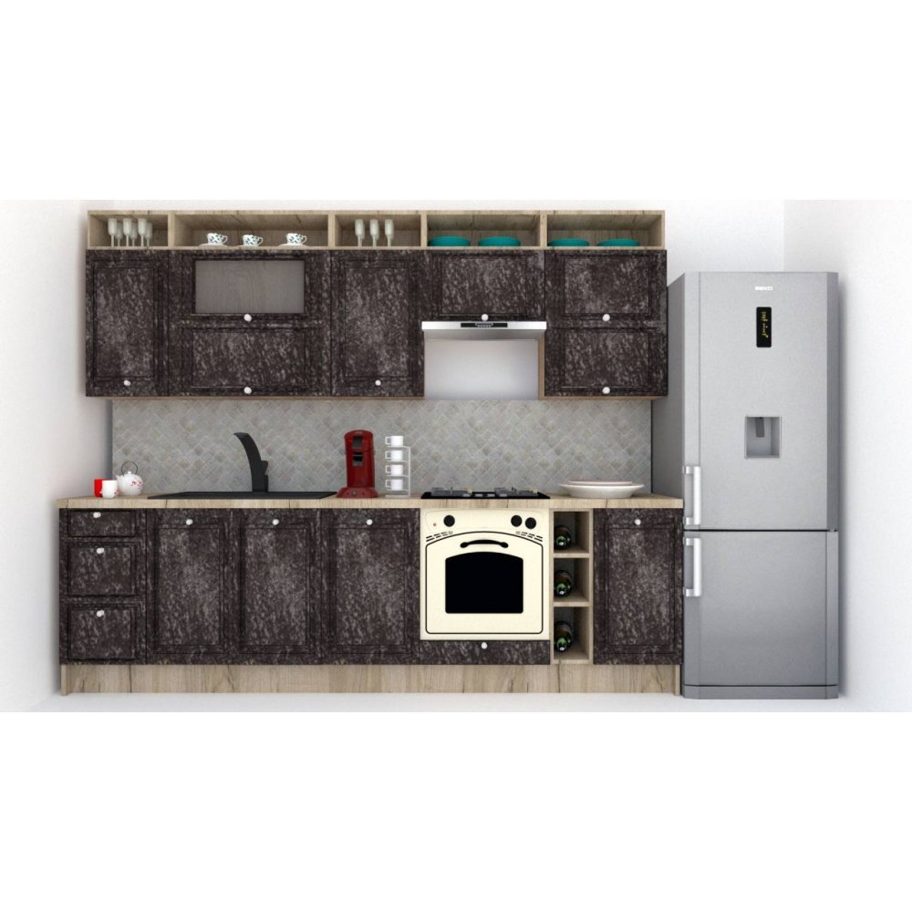 Bucatarie LEEA ART FRONT MDF SPARX 280 K002 / decor 267