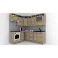 Bucatarie de Colt LEEA ART CORNER FRONT MDF CANYON 180-220 B ST. K002 / decor 243