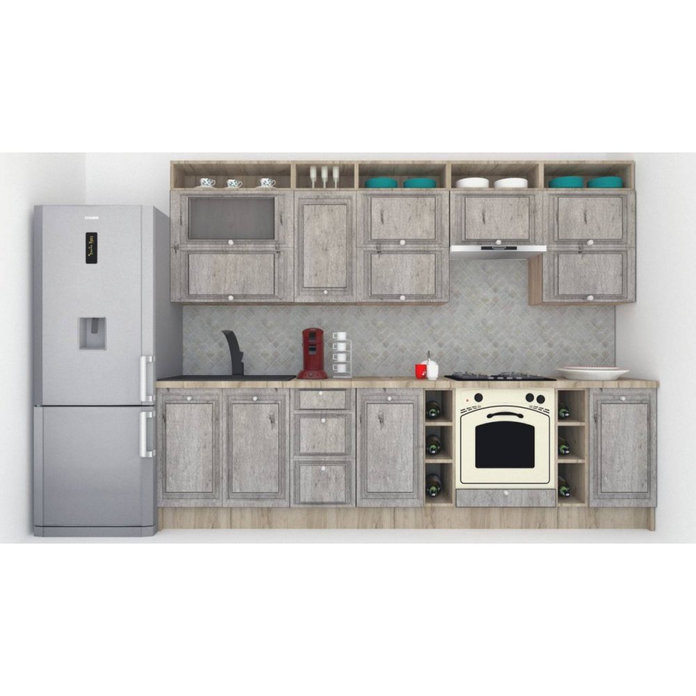 Bucatarie LEEA ART FRONT MDF STILE 300B K002 / decor 246