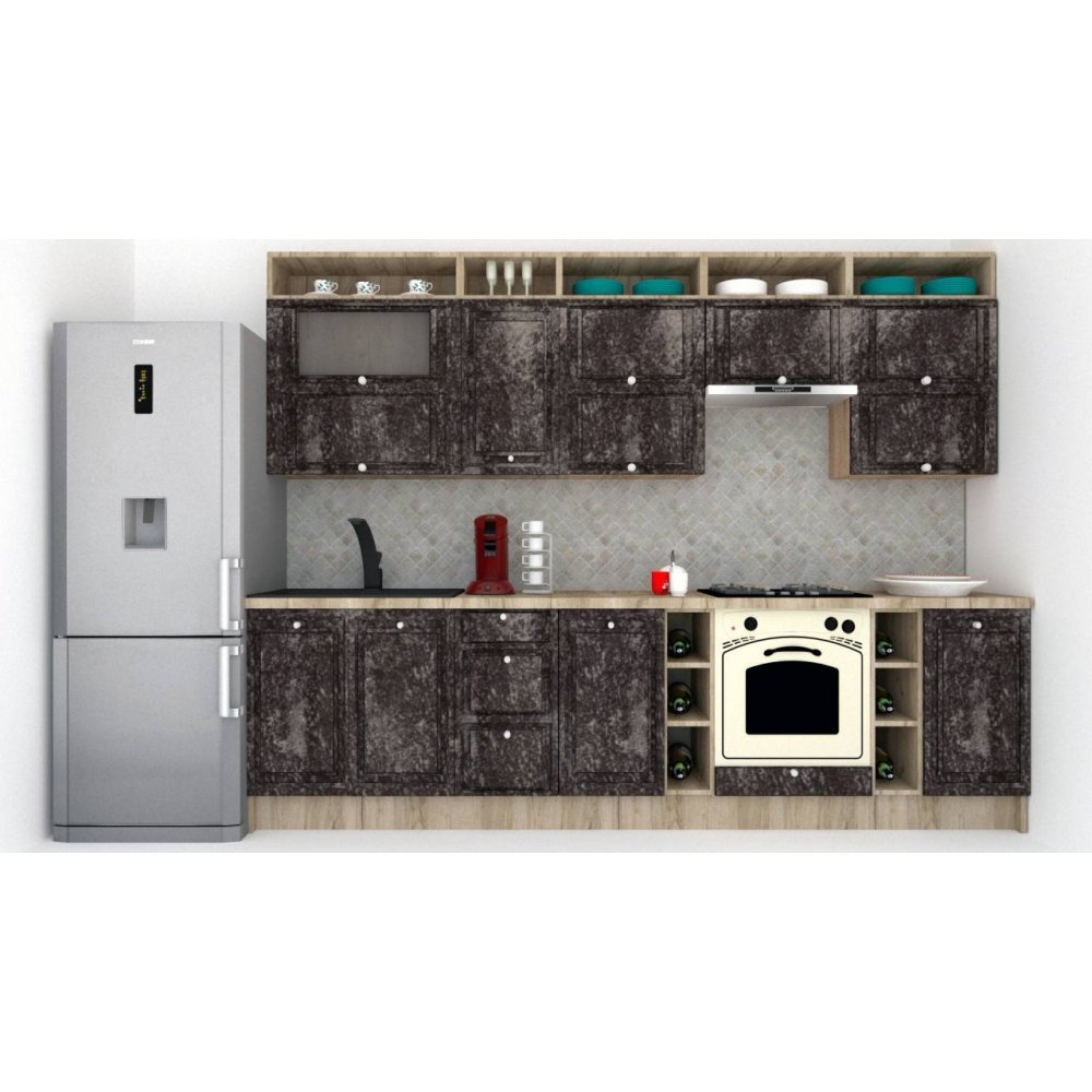 Bucatarie LEEA ART FRONT MDF STILE 300B K002 / decor 267