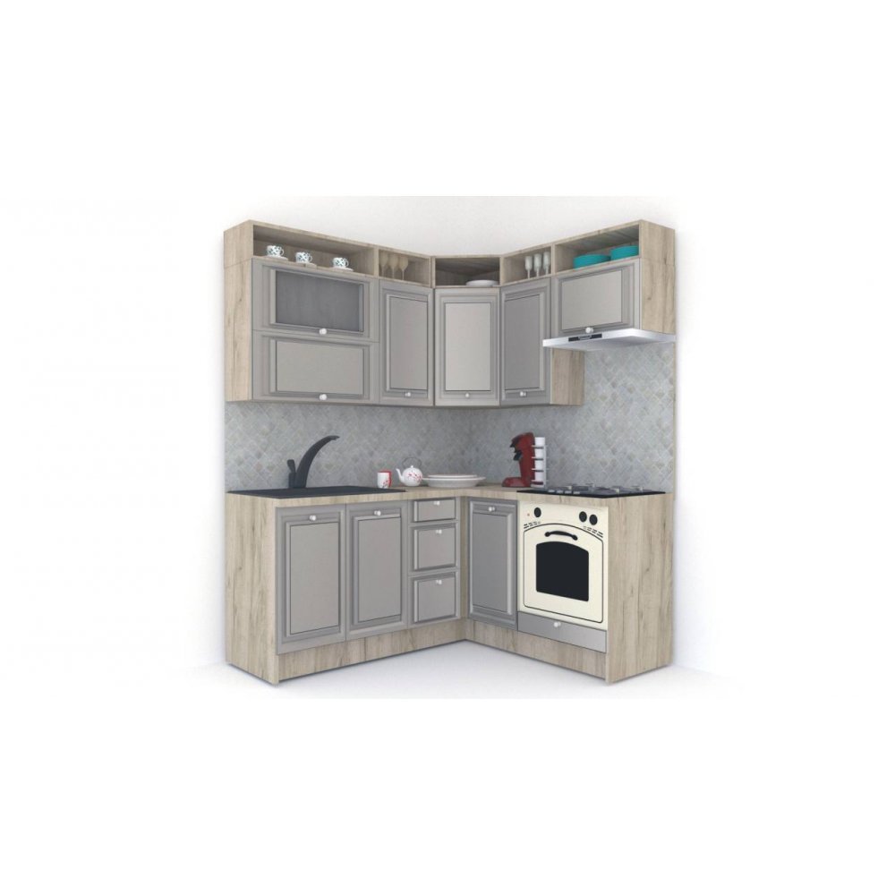 Bucatarie de Colt LEEA ART CORNER FRONT MDF PORTAL 160-180 DR. K002 / decor 210
