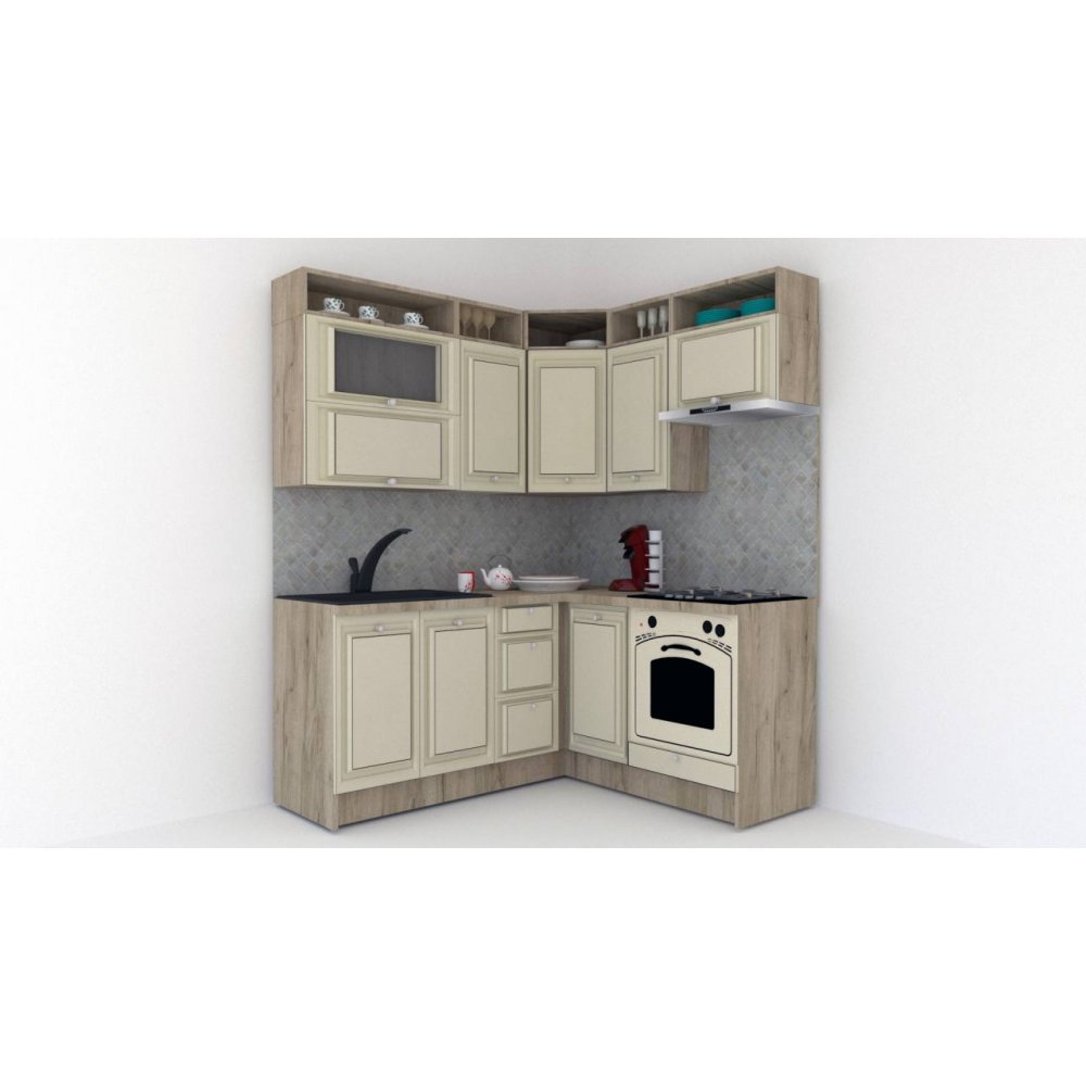 Bucatarie de Colt LEEA ART CORNER FRONT MDF PORTAL 160-180 DR. K002 / decor 232