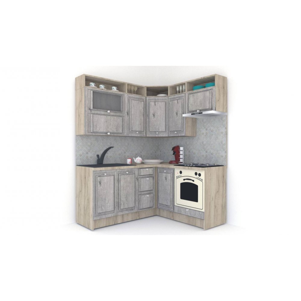 Bucatarie de Colt LEEA ART CORNER FRONT MDF PORTAL 160-180 DR. K002 / decor 246