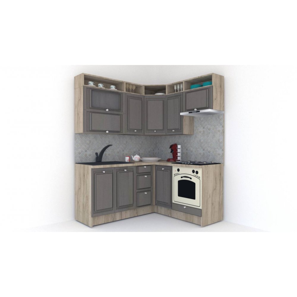 Bucatarie de Colt LEEA ART CORNER FRONT MDF PORTAL 160-180 DR. K002 / decor 265