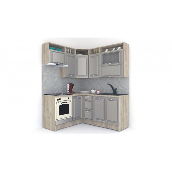 Bucatarie de Colt LEEA ART CORNER FRONT MDF PORTAL 160-180 ST. K002 / decor 210
