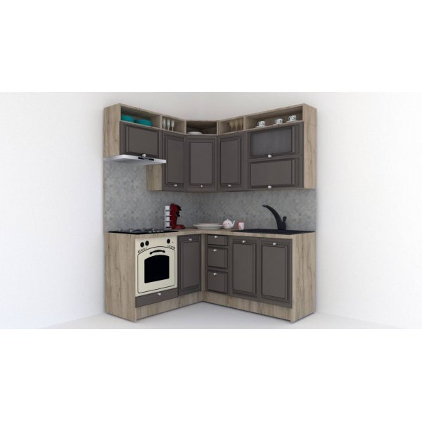 Bucatarie de Colt LEEA ART CORNER FRONT MDF PORTAL 160-180 ST. K002 / decor 218