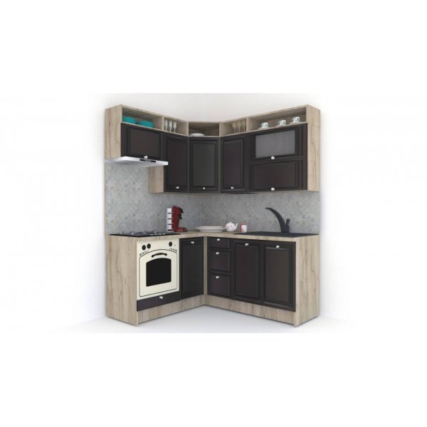 Bucatarie de Colt LEEA ART CORNER FRONT MDF PORTAL 160-180 ST. K002 / decor 225