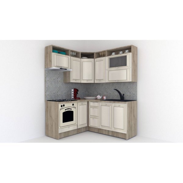 Bucatarie de Colt LEEA ART CORNER FRONT MDF PORTAL 160-180 ST. K002 / decor 242