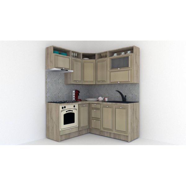 Bucatarie de Colt LEEA ART CORNER FRONT MDF PORTAL 160-180 ST. K002 / decor 243