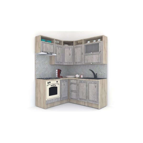 Bucatarie de Colt LEEA ART CORNER FRONT MDF PORTAL 160-180 ST. K002 / decor 246