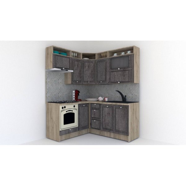 Bucatarie de Colt LEEA ART CORNER FRONT MDF PORTAL 160-180 ST. K002 / decor 247
