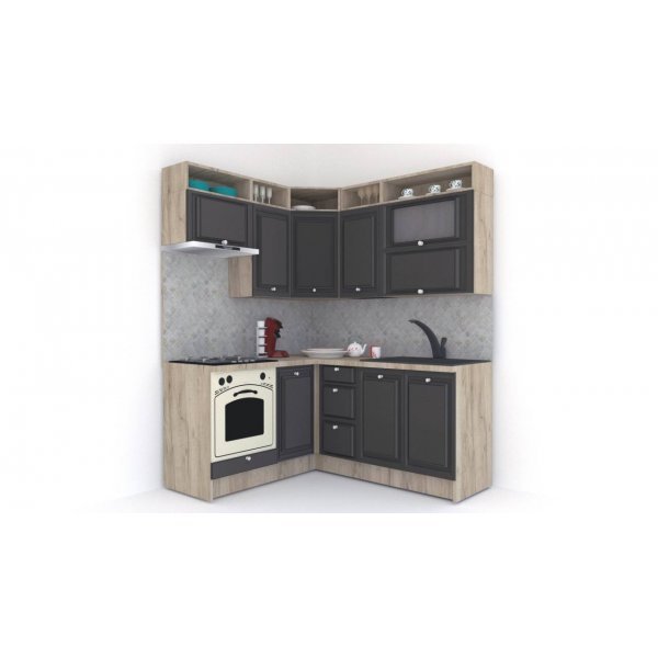 Bucatarie de Colt LEEA ART CORNER FRONT MDF PORTAL 160-180 ST. K002 / decor 258