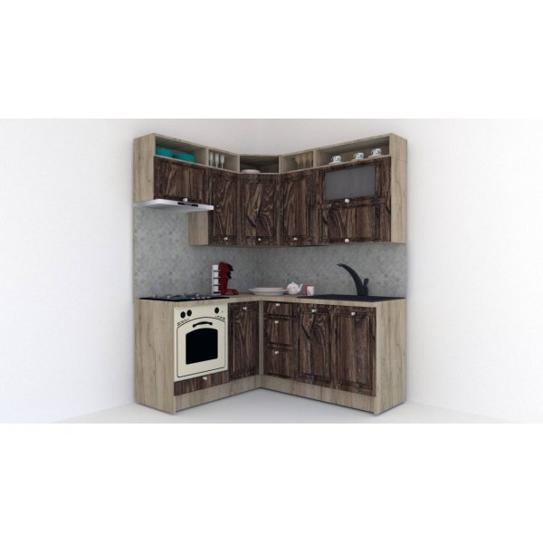 Bucatarie de Colt LEEA ART CORNER FRONT MDF PORTAL 160-180 ST. K002 / decor 264