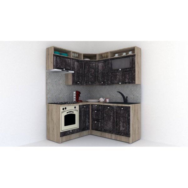 Bucatarie de Colt LEEA ART CORNER FRONT MDF PORTAL 160-180 ST. K002 / decor 267