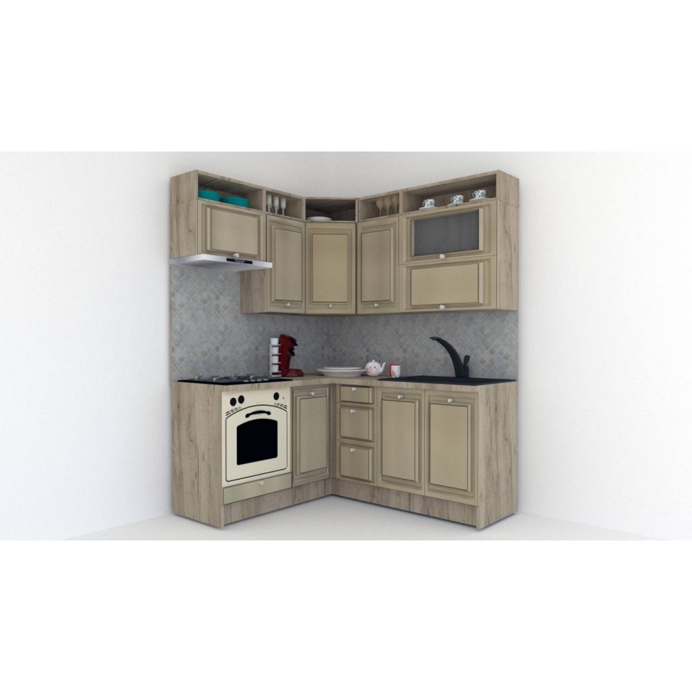 Bucatarie de Colt LEEA ART CORNER FRONT MDF REGULARNY 160-180 ST. K002 / decor 243