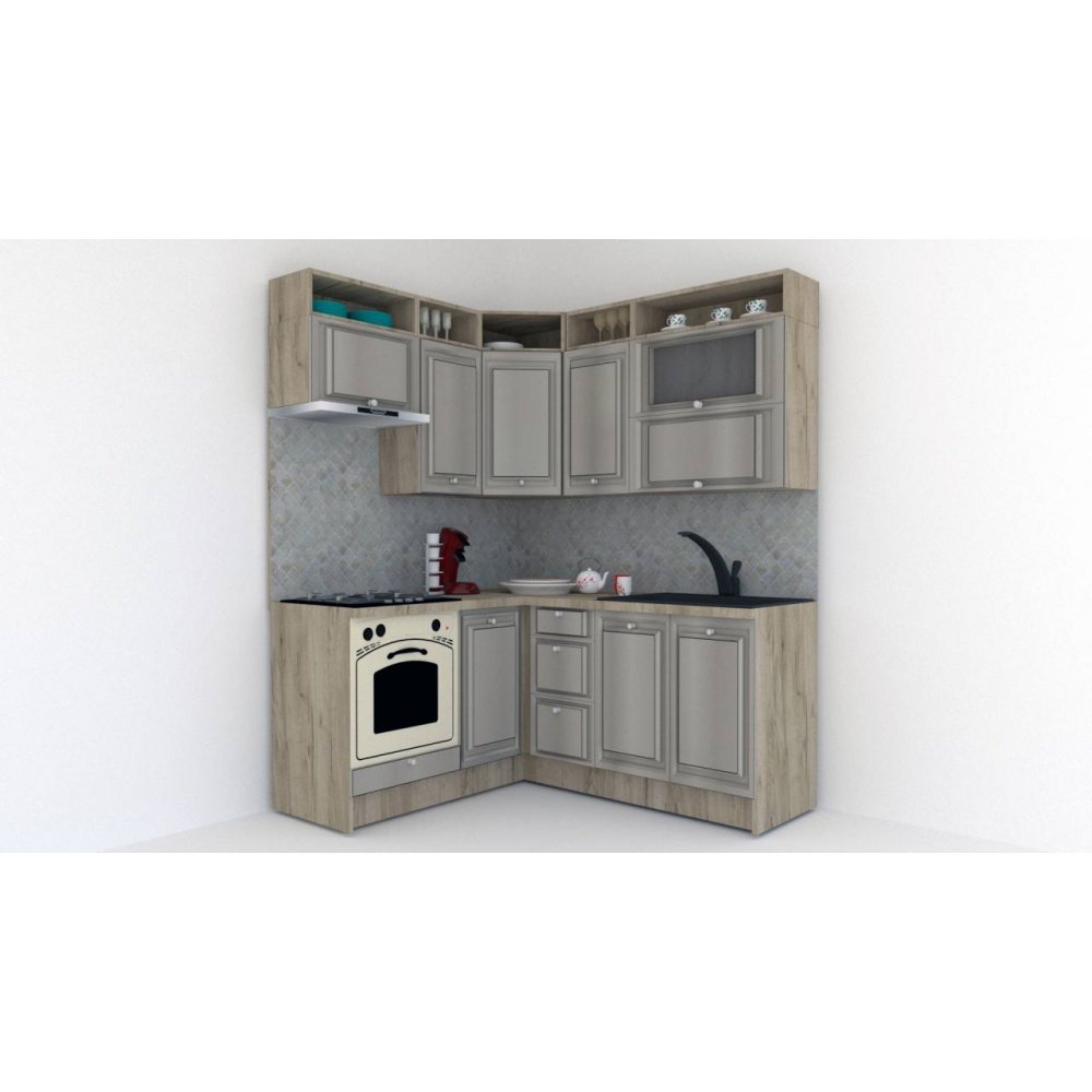 Bucatarie de Colt LEEA ART CORNER FRONT MDF REGULARNY 160-180 ST. K002 / decor 227
