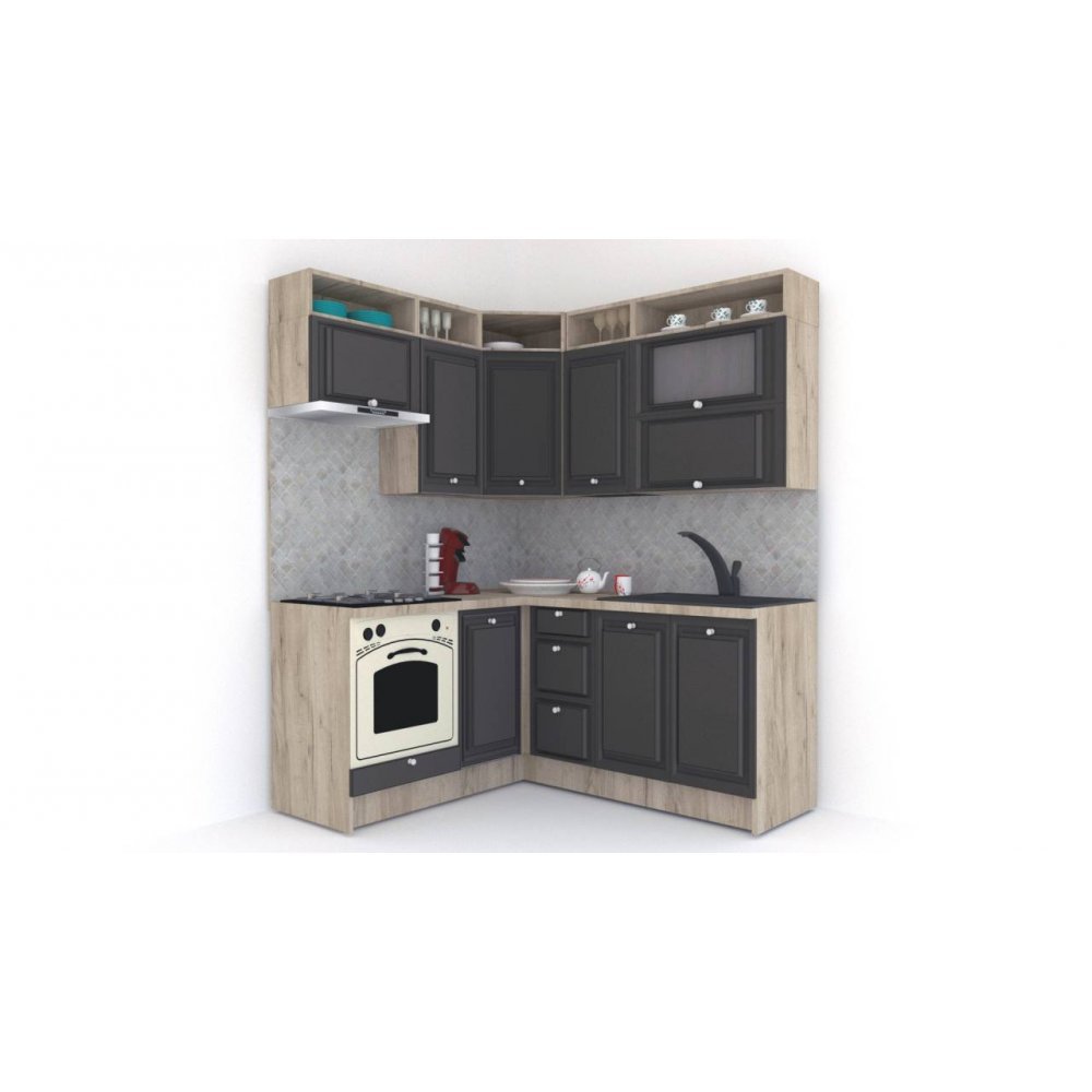 Bucatarie de Colt LEEA ART CORNER FRONT MDF REGULARNY 160-180 ST. K002 / decor 258