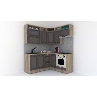 Bucatarie de Colt LEEA ART CORNER FRONT MDF ROSA 160-180 DR. K002 / decor 218