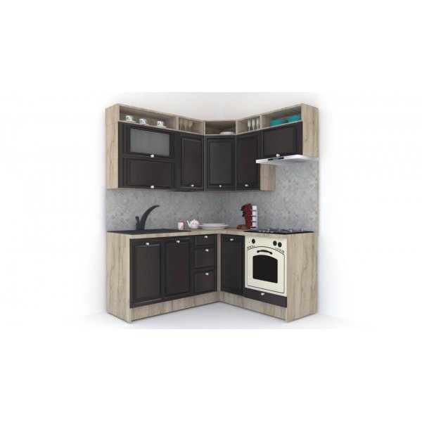 Bucatarie de Colt LEEA ART CORNER FRONT MDF ROSA 160-180 DR. K002 / decor 225