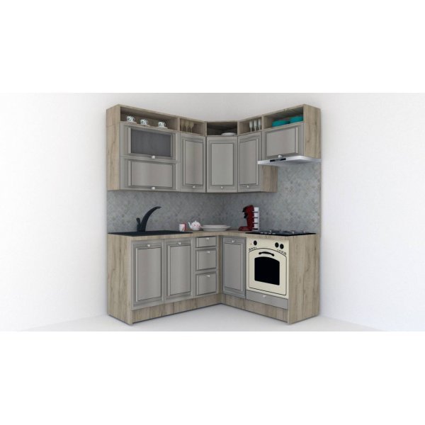 Bucatarie de Colt LEEA ART CORNER FRONT MDF ROSA 160-180 DR. K002 / decor 227