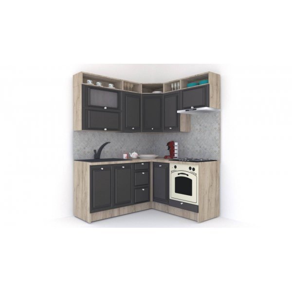 Bucatarie de Colt LEEA ART CORNER FRONT MDF ROSA 160-180 DR. K002 / decor 258