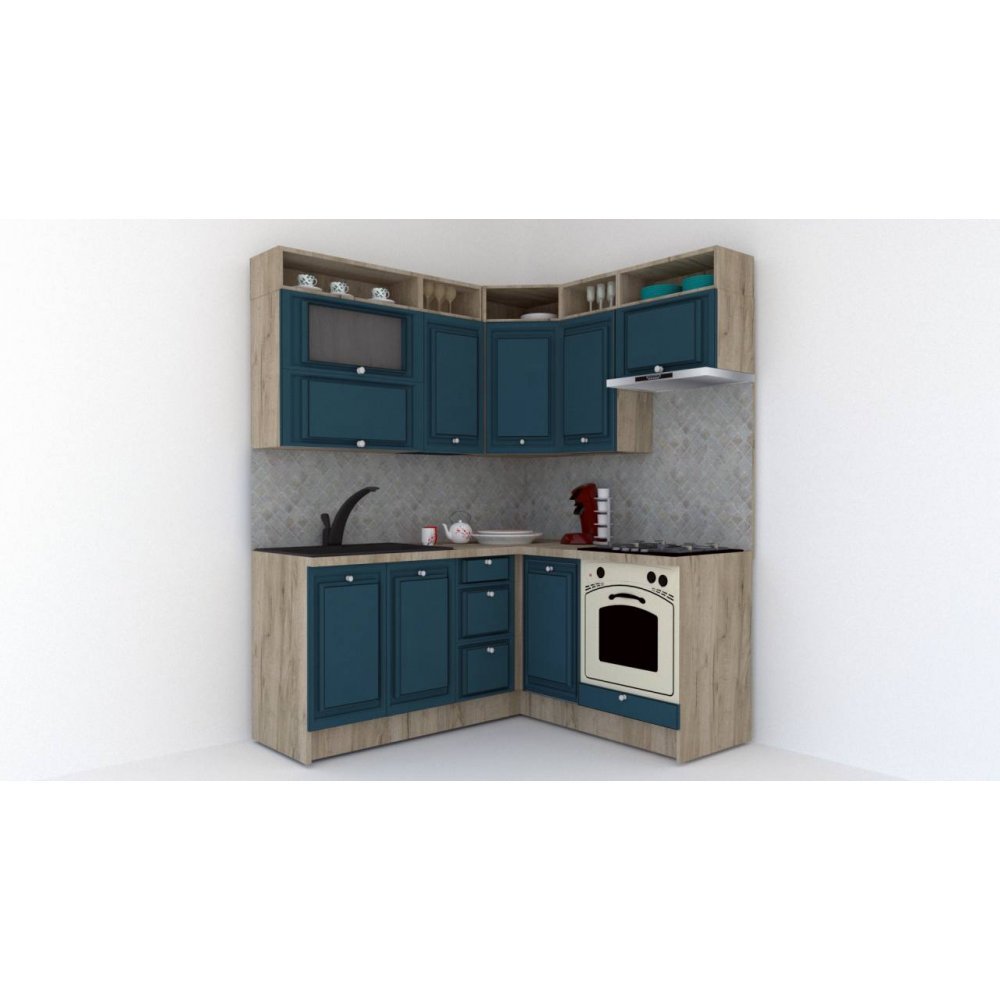 Bucatarie de Colt LEEA ART CORNER FRONT MDF ROSA 160-180 DR. K002 / decor 259