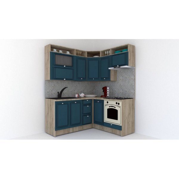 Bucatarie de Colt LEEA ART CORNER FRONT MDF ROSA 160-180 DR. K002 / decor 259
