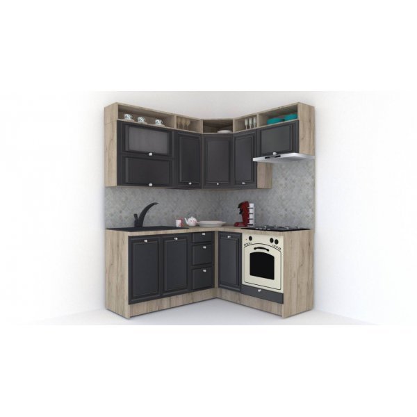 Bucatarie de Colt LEEA ART CORNER FRONT MDF ROSA 160-180 DR. K002 / decor 266