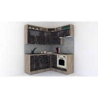 Bucatarie de Colt LEEA ART CORNER FRONT MDF ROSA 160-180 DR. K002 / decor 267