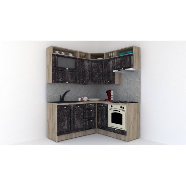 Bucatarie de Colt LEEA ART CORNER FRONT MDF ROSA 160-180 DR. K002 / decor 267