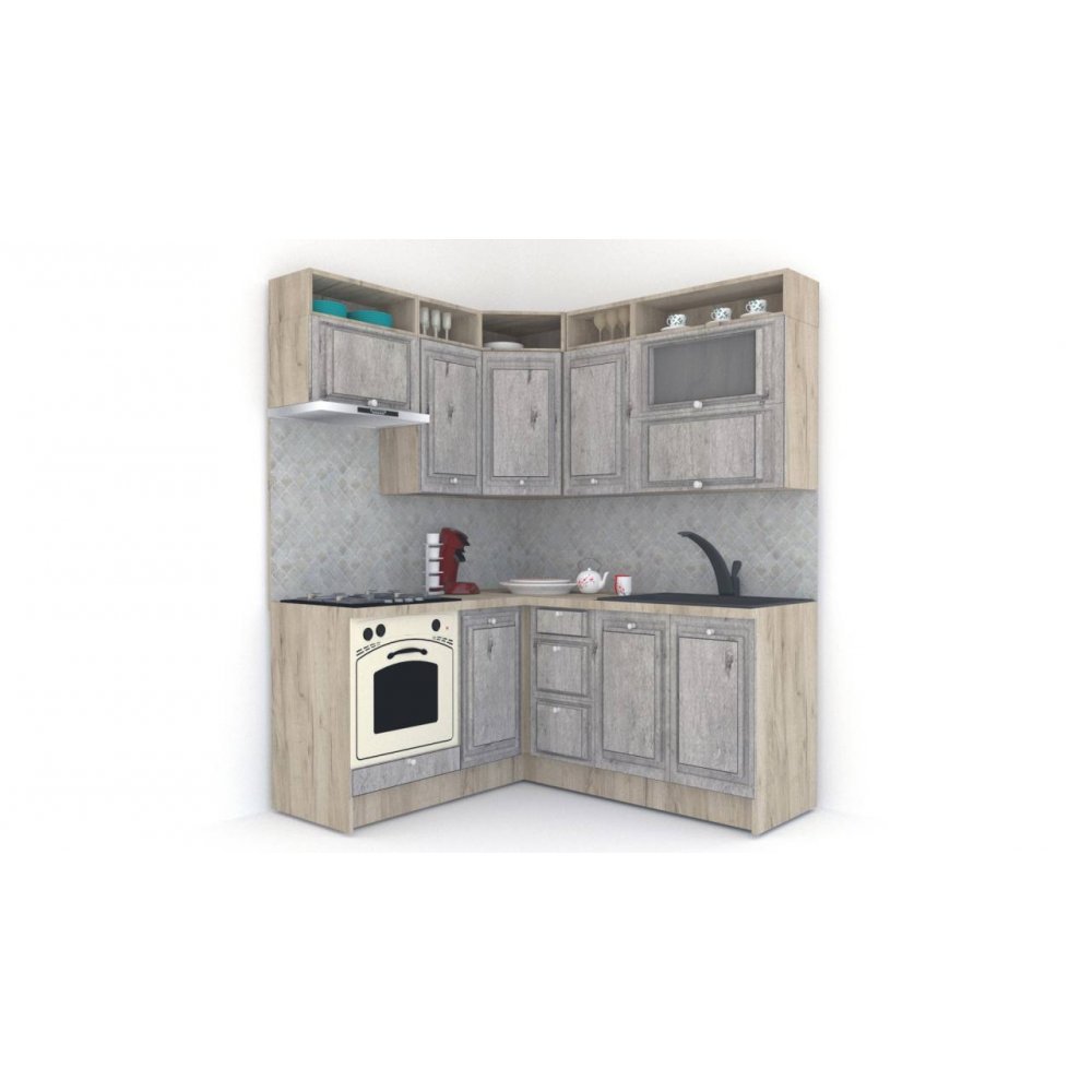 Bucatarie de Colt LEEA ART CORNER FRONT MDF ROSA 160-180 ST. K002 / decor 246 Bucatarie de Colt LEEA ART CORNER FRONT MDF ROSA 160-180 ST. K002 / decor 246