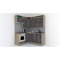 Bucatarie de Colt LEEA ART CORNER FRONT MDF ROSA 160-180 ST. K002 / decor 247