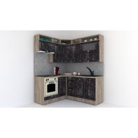 Bucatarie de Colt LEEA ART CORNER FRONT MDF ROSA 160-180 ST. K002 / decor 267