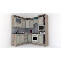 Bucatarie de Colt LEEA ART CORNER FRONT MDF PORTAL 180-220 A DR. K002 / decor 161