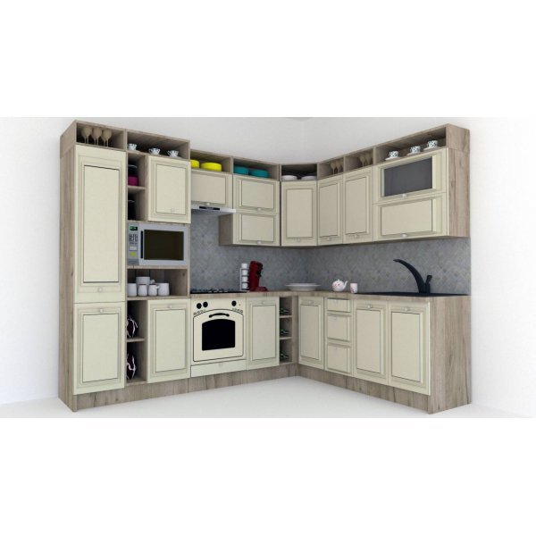 Bucatarie de Colt LEEA ART CORNER FRONT MDF OLDER 220-280 ST. K002 / decor 191