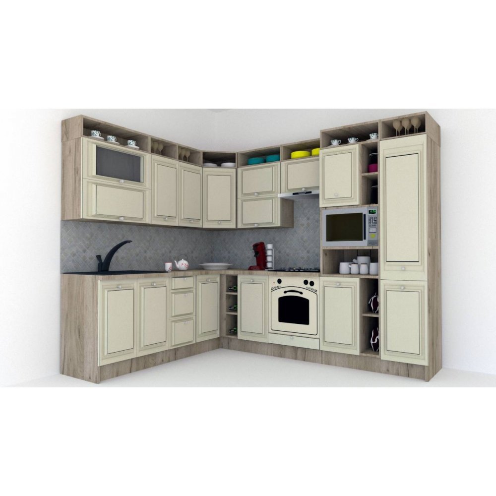 Bucatarie de Colt LEEA ART CORNER FRONT MDF OLDER 220-280 DR. K002 / decor 191