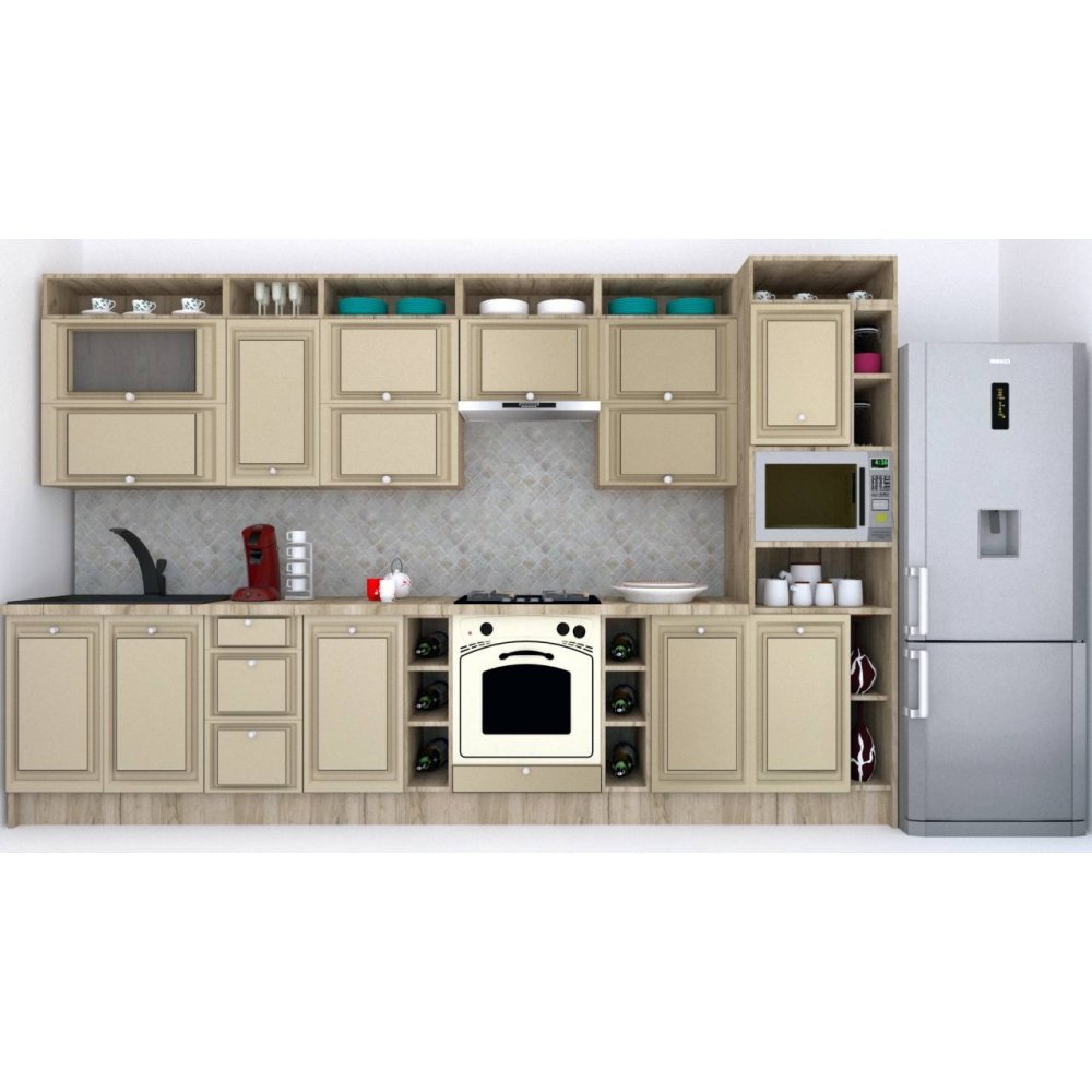 Bucatarie LEEA ART FRONT MDF STILE 360 K002 / decor 243