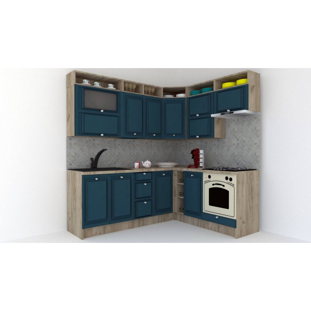 Bucatarie de Colt LEEA ART CORNER FRONT MDF REGULARNY 180-220 B DR. K002 / decor 259
