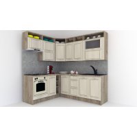 Bucatarie de Colt LEEA ART CORNER FRONT MDF OLDER 180-220 B ST. K002 / decor 242 Bucatarie de Colt LEEA ART CORNER FRONT MDF OLDER 180-220 B ST. K002 / decor 242