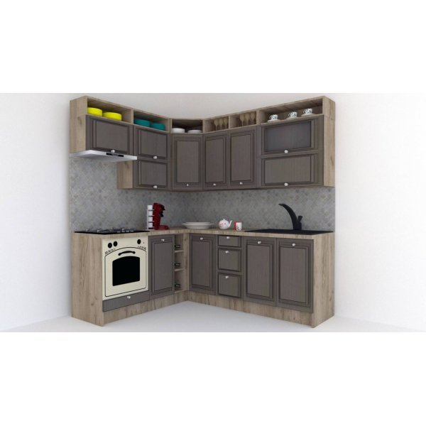 Bucatarie de Colt LEEA ART CORNER FRONT MDF OLDER 180-220 B ST. K002 / decor 265