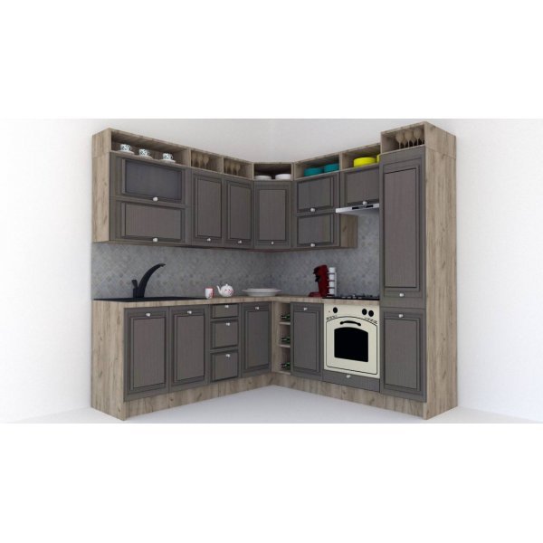Bucatarie de Colt LEEA ART CORNER FRONT MDF OLDER 220-220 A DR. K002 / decor 265