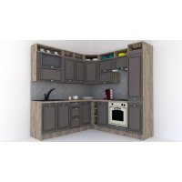 Bucatarie de Colt LEEA ART CORNER FRONT MDF PORTAL 220-220 A DR. K002 / decor 265