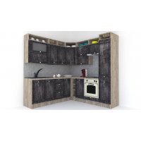 Bucatarie de Colt LEEA ART CORNER FRONT MDF PORTAL 220-220 A DR. K002 / decor 267