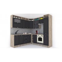 Bucatarie de Colt LEEA ART CORNER FRONT MDF REGULARNY 220-220 A DR. K002 / decor 258